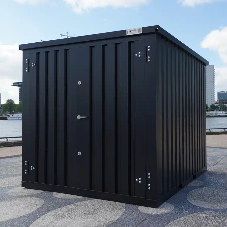 FOCO 10 ft Container Doppeltür kurze Seite Schwarz RAL 9005